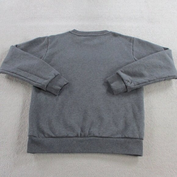 VERSACE Kids Logo Sweatshirt Size 12a Gray Logo Applique Fleece Sweater Crewneck - Picture 3 of 12